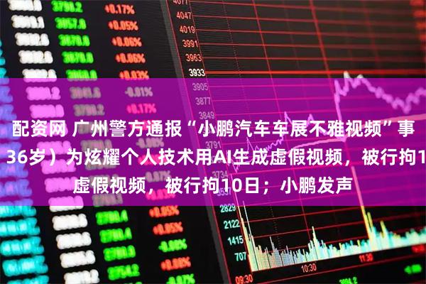 配资网 广州警方通报“小鹏汽车车展不雅视频”事件：李某（男，36岁）为炫耀个人技术用AI生成虚假视频，被行拘10日；小鹏发声